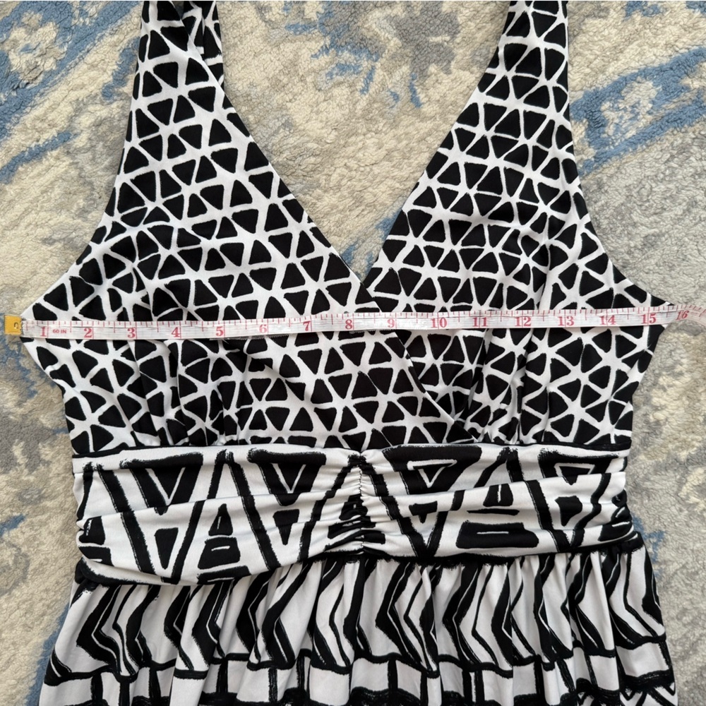 INC International Concepts Black and White Patterned Maxi Tank Dress - Picture 6 of 9